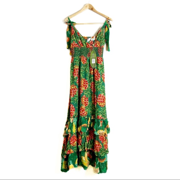 Farm Rio Pineapple Galore Smocked Waist Maxi Dress - Picture 5 of 9